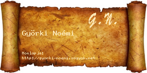 Györki Noémi névjegykártya
